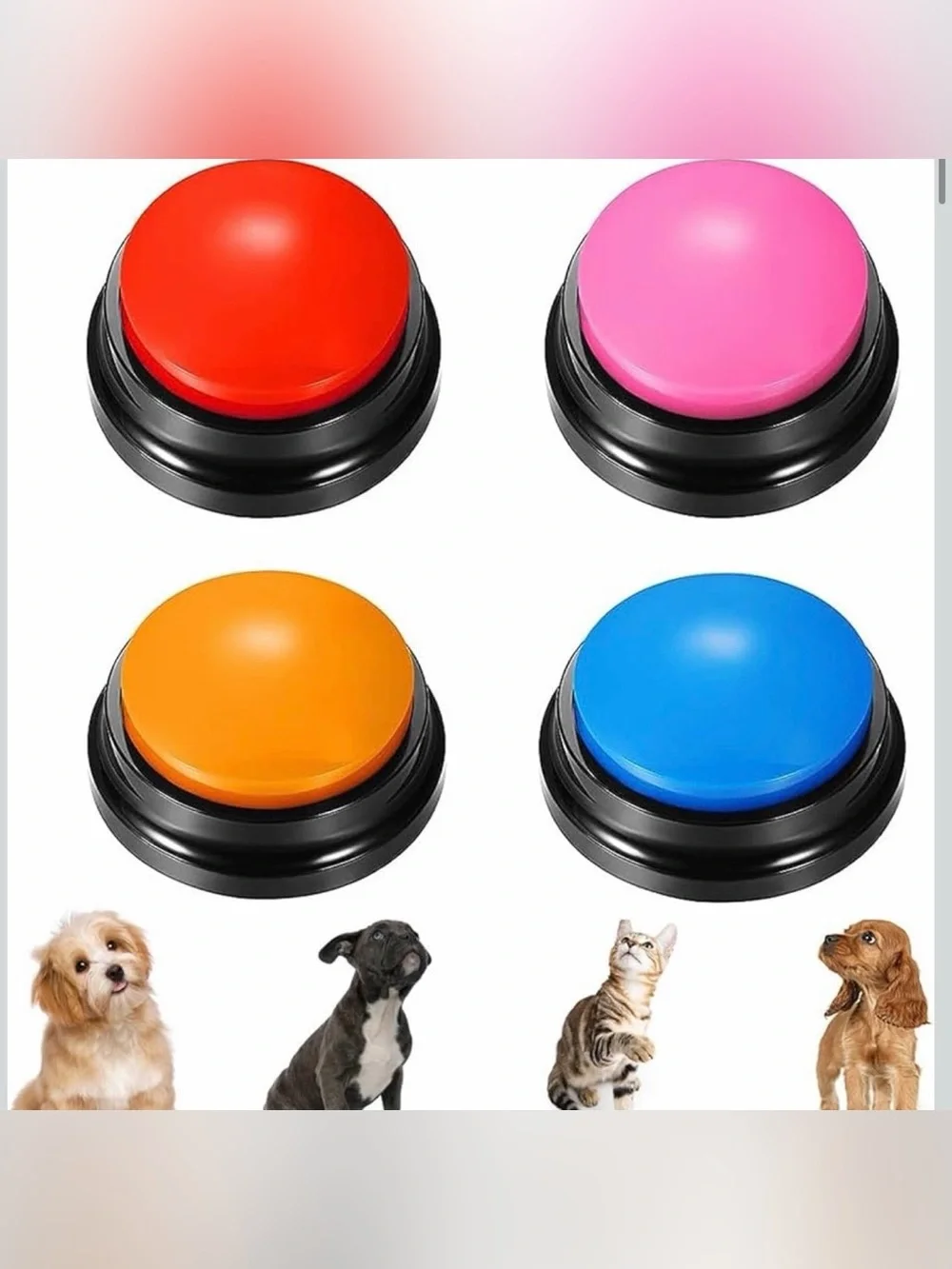 Molik Recordable Communication Buttons (4-Pack) – 30 Second Voice Recording 🐾🎙️